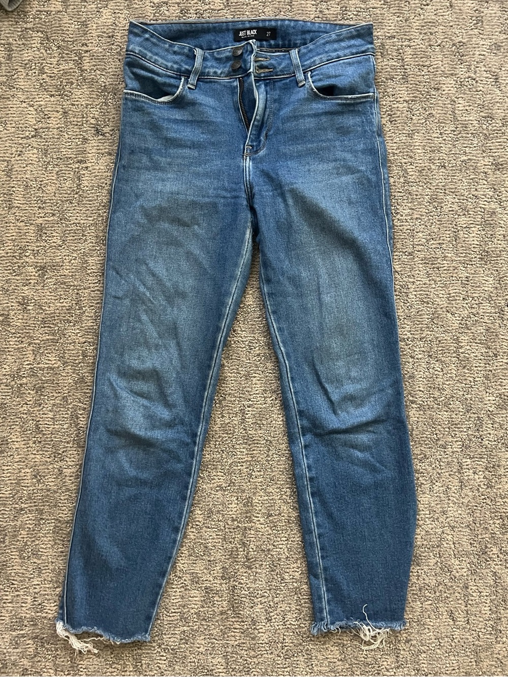 Just Black Blue High-Rise Cropped Skinny Jeans